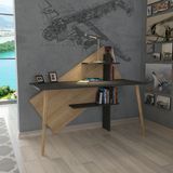 Lagomood Rüzgar Çalışma Masası Antrasit - Safir Meşe - Y: 120 cm D: 60 cm G: 140 cm