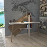 Lagomood Rüzgar Çalışma Masası Ceviz - Beyaz - Y: 120 cm D: 60 cm G: 140 cm