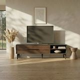 Lagomood Sydney Modern Tasarımlı TV Ünitesi Antrasit Ceviz Suntalam Malzeme 180x51x29,5 cm - Antrasit - Ceviz