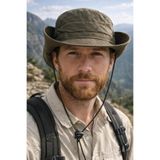 LAGRANZE Erkek Geniş Kenarlı Outdoor Ayarlanabilir İpli Safari Yazlık Hafif Kamp Trekking Şapkası
