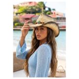LAGRANZE Gölgeli Eskitme Dokulu Western KADIN KOVBOY Şapka