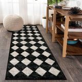 Lahome Fas Geometrik Yolluk Halı - 2 x 6 Yıkanabilir Siyah Banyo Yolluk Halı Çamaşır Odası Halı Yolluk Modern Yumuşak Kaymaz İç Mekan Zemin Vurgulu Paspas Başucu Mutfak Koridor Bar Giriş Karavan için
