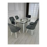 Lajibu %100 Mdf Açılabilir Masa Sandalye Takımı 6 Kişilik Yemek Masası Takımı