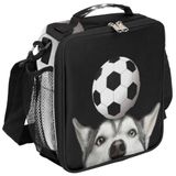 lakefvgk Komik Husky Köpek Futbolu Öğle Yemeği Kutuları Çanta Çocuklar için Soğutucu Çanta Yeniden Öğle Yemeği Kutusu Konteynerleri