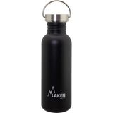 Laken Paslanmaz Çelik Basik Şişe 750 ml Siyah