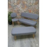 Lakos Bench 1 Puf 2 Elma Sandalye Kılıfı Seti - Seçenek 1 - 02 - Gri
