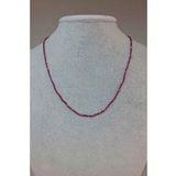Lal (Garnet - Granat ) Taşı 2mm 1000 Ayar Gümüş İpli Kolye (Klipsli)