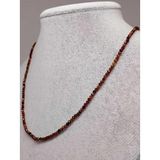Lal (Garnet – Granat ) Taşı 2mm 1000 Ayar Gümüş İpli Kolye (Sabit Klipsli) (41260)