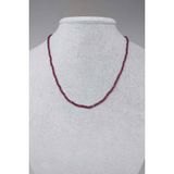 Lal (Granat) (Garnet) Taşı Küp Şekilli 2.5Mm 1000 Ayar Gümüş İpli Kolye (Klipsli)