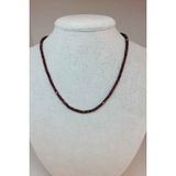 Lal - Granat - Garnet Taşı Rondela Faset Kesim 3.52.5Mm 1000 Ayar Gümüş İpli Kolye (Klipsli)