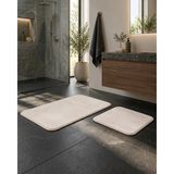 Lal Home 2 Adet Soft Peluş Kumaş Banyo Paspası - Tuvalet Paspas Takımı - Kaydırmaz Alt Özelliği Kaymaz Taban - Krem