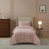Lal Home Deco Loria Tek Kişilik Peluş Yatak Örtüsü 160X220CM - Wellsoft Yumuşak Dokulu Pembe - 160 x 220 cm