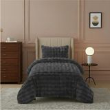 Lal Home Deco Loria Tek Kişilik Peluş Yatak Örtüsü 160X220CM - Wellsoft Yumuşak Dokulu Siyah - 160 x 220 cm