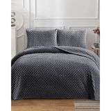 Lal Home Deco Petek Tek Kişilik Wellsoft Yatak Örtüsü Seti 180X240CM - Yumuşak Dokulu Yastıklı - Siyah - 180 x 240 cm