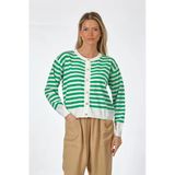 Lal Minimalist Çizgili Uzun Kol Crop Hırka - Günlük Kombinler İçin İdeal