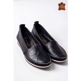 Lal Shoes & Bags Barve ( %100 ) Hakiki Deri Rahat Kadın Babet-siyah