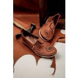 Lal Shoes & Bags Loyd ( %100 ) Hakiki Deri Rahat Kadın Babet-taba