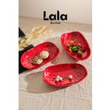 Lala Mutfak Belen Kayık Kahvaltılık ve Sunumluk 3'lü - (21x13 cm) Melamin Şık ve Çok Amaçlı Tabak