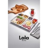 Lala Mutfak Gözde Bölmeli Kahvaltı Servis Tabağı – Dayanıklı ve Şık Sunum (33 x 26 cm)