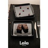 Lala Mutfak Gözde Kare Servis Tabağı – 3’lü Set (17 CM - Pasta, Tatlı, Kahve Yanı Sunum, Şık ve Dayanıklı)