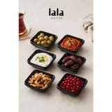 Lala Mutfak Kare Mini Sosluk 6’lı Set (8x8 cm) - Melamin Kahvaltılık Reçellik Çerezlik Kase