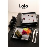 Lala Mutfak Kavi Kare Servis Tabağı - 3'lü Set (20 cm - Şık, Dayanıklı, Pasta, Tatlı, Sunum Tabak)