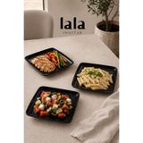 Lala Mutfak Kavi Kare Servis Tabağı - 3'lü Set (23 cm - Şık, Dayanıklı, Yemek ve Sunum Tabağı)