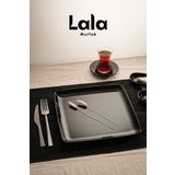 Lala Mutfak Kavi Kare Servis Tabağı 3'lü Set (26 cm - Şık, Dayanıklı, Yemek ve Sunum Tabağı)