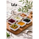 Lala Mutfak Kavi Mini Kare Sosluk 6'lı Set (8x8 cm) - Melamin Kahvaltılık Reçellik Çerezlik Kase