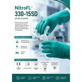 Lalan Kimyasala Dayanıklı - Su Geçirmez Nitril Eldiven (NitroFL 330-15SD) - Yeşil