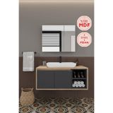 Lale 100 cm %100 Mdf Lavabolu Banyo Dolabı + Aynalı Dolap