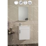 Lale 42x24 Cm Beyaz Mdf Seramik Lavabolu Asma Banyo Dolabı Takımı