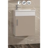 Lale 42x24 cm Beyaz-Selenit MDF Seramik Lavabolu Asma Banyo Alt Dolabı