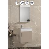 Lale 42x24 cm Beyaz-Selenit MDF Seramik Lavabolu Asma Banyo Dolabı Takımı