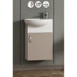 Lale 45 cm Beyaz-Selenit MDF Seramik Lavabolu Asma Alt Banyo Dolabı