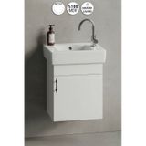 Lale 50x25 Cm Beyaz Mdf Seramik Lavabolu Asma Banyo Alt Dolabı