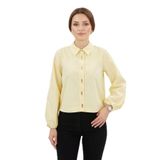 Lale Butik Birit Detaylı Poplin Gömlek, Sarı, 40 Beden, Kadın