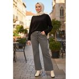 Lale Butik İspanyol Paça Kot Pantolon, Antrasit, 34 Beden, Kadın