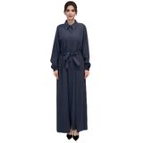Lale Butik Kadın Düğmeli Modal Tesettür Elbise, Lacivert, 2 Beden