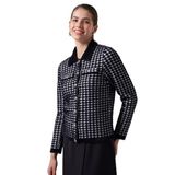 Lale Butik Nuss Triko Düğme Detay Kısa Hırka, Polo Yaka, Uzun Kol, Siyah, Kadın