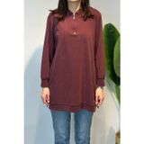 Lale Butik Pamuklu Basic Tunik 7474 Bordo