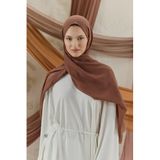 Lale Butik QEF Scarf Soft Line Pamuk Şal, 100 x 200 cm, Kahverengi
