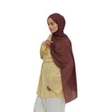 Lale Butik QEF Scarf Soft Line Pamuk Şal, 100 x 200 cm, Mürdüm