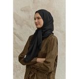 Lale Butik QEF Scarf Soft Line Pamuk Şal, 100 x 200 cm, Siyah
