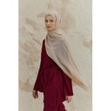 Lale Butik QEF SCARF Soft Line Pamuk Şal, 100 x 200 cm, Taş