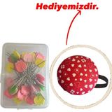 Lale Kafalı Renkli Şık ve Hoş Toplu Iğne (50)Adet
