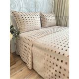 Lale Model Bej / Kahverengi Yatak Örtüsü ve Pike Takımı Çift Kişilik - 250 x 260 cm