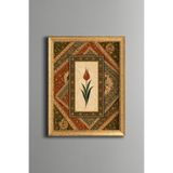 Lale Motifi - Vintage Desenli Çerçeve - İnce Model, Altın3, 30 x 40