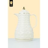 Lale Thermos Cam Hazneli Termos Elmas-1 | 1.0 Lt | Kahve & Çay | 12 Saat Sıcak / 24 Saat Soğuk | Yerli Üretim (Swan) - Beyaz - 1 lt