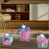 Lale yıldız gül görünümlü Kokulu Doğal pembe yeşil renk 3lü Dekoratif mum uü--45636911-p9